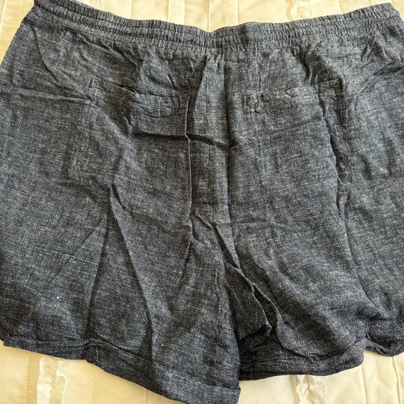 Company Ellen Tracy Women's XXL Blue Linen Blend Elastic Waist Shorts Pockets - Picture 5 of 5